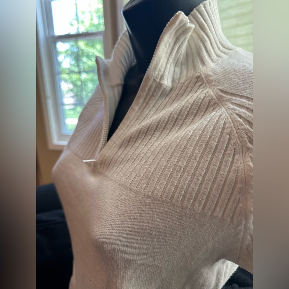 DKNY Active cream quarter-zip sweater